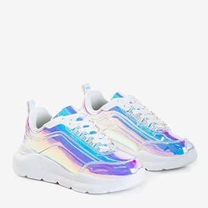 OUTLET Holographic shoes on a thick Dambi platform - Footwear