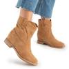 OUTLET Light brown boots a'la cowboy boots on an indoor wedge Jelluma- Shoes