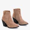 OUTLET Light brown women's cowboy boots from Cliona - Footwear