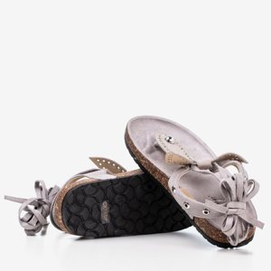 OUTLET Light gray Celione sandals tied - Footwear