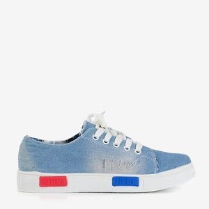 OUTLET Motia blue denim women's sneakers - Footwear