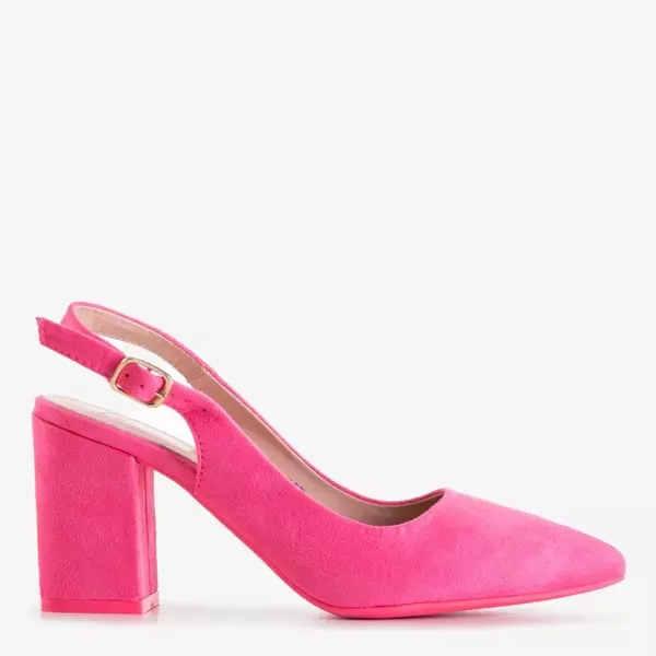 OUTLET Neon pink women's high-heeled sandals Dolores - Footwear