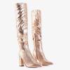 OUTLET Pink and gold women's boots on a post made of eco-leather Lunabell - Shoes