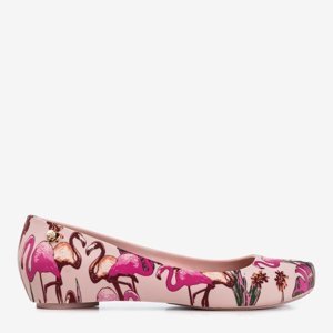 OUTLET Pink meliski with flamingo print Copteria - Footwear