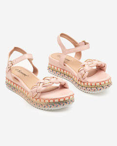 OUTLET Pink women's flat sandals Rella - Shoes