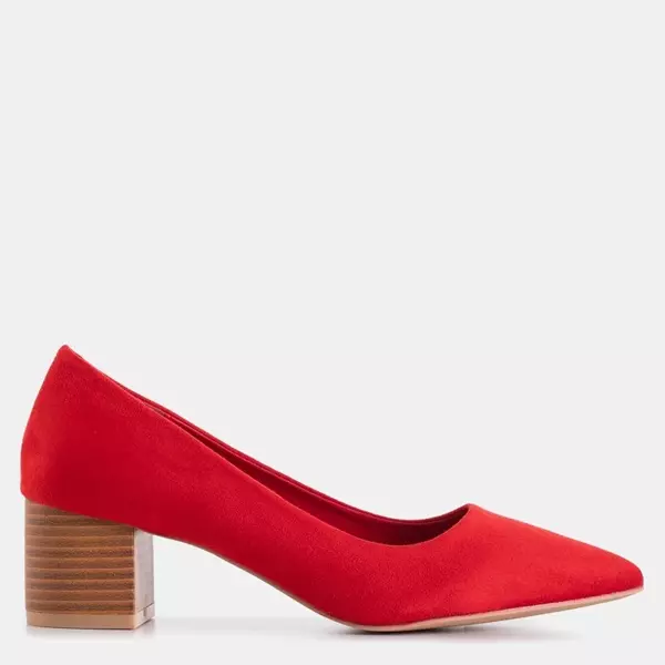OUTLET Red women's pumps on the Santi post - Footwear