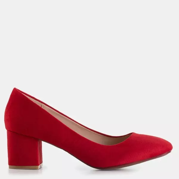 OUTLET Red women's pumps with low heels Ohara - Shoes