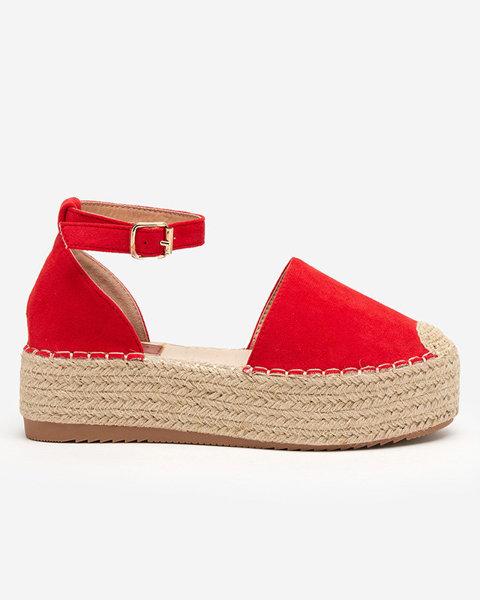 OUTLET Red women's sandals a'la espadrilles on the Olikar platform - Shoes