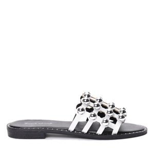 OUTLET Silver slippers with Kelja jets -Shoes