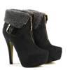 OUTLET Suede Booties Pin with sheepskin - Shoes