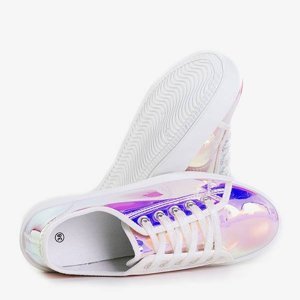 OUTLET Violet holographic sneakers on the Vordena platform - Footwear