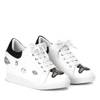 OUTLET White and black wedge sneakers with Plowen decoration - Footwear