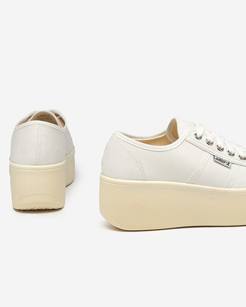 OUTLET White and ecru sports sneakers on the Darru-Footwear platform