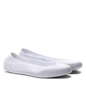 OUTLET White ballerinas made of Adoncia fabric - Footwear