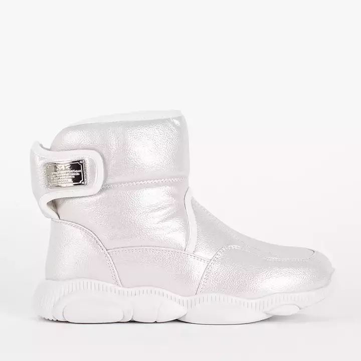 OUTLET White children's snow boots with Velcro from Wintori - Footwear