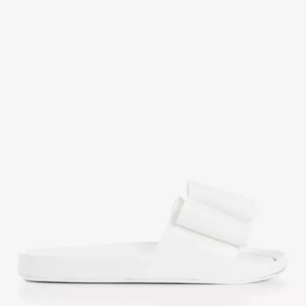 OUTLET White rubber slippers with a Regiton bow - Footwear