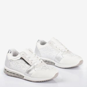 OUTLET White sports shoes with a 'la snake skin' decoration Obsession - Footwear