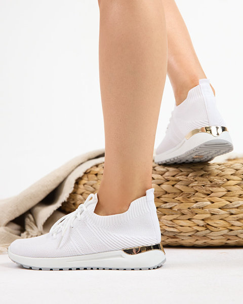 OUTLET White woven sports shoes for women Ferroni - Footwear