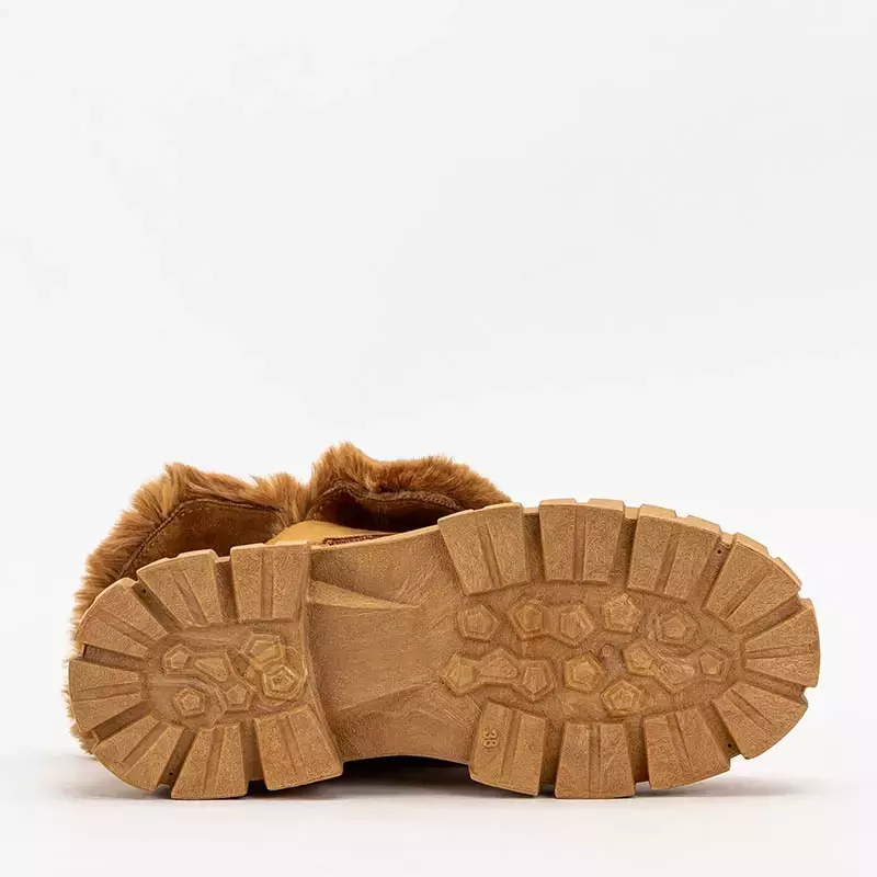OUTLET Women's insulated eco-suede trappers in camel Zulika - Footwear