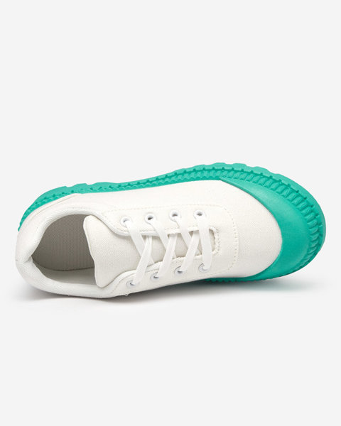 OUTLET Women's sneakers white with green sole Comp - Footwear