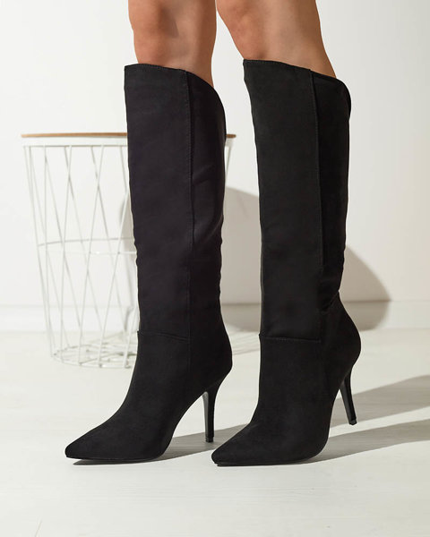 OUTLET Women's stiletto heeled boots in black Clawii- Footwear