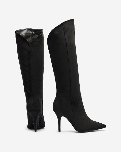 OUTLET Women's stiletto heeled boots in black Clawii- Footwear