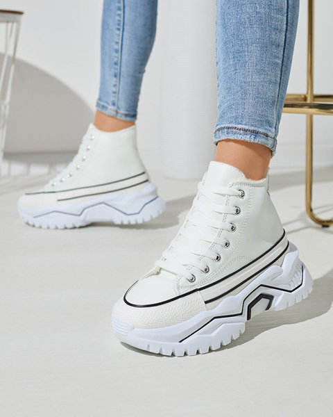 OUTLET Women's white insulated platform sports shoes a'la sneakers Retiha - Footwear