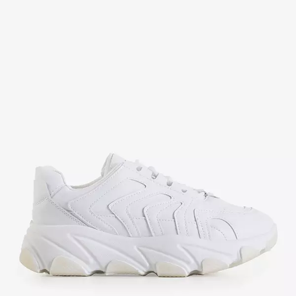 OUTLET Women's white sports shoes with a massive Raise sole - Footwear