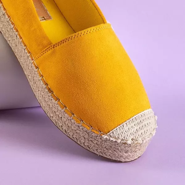 OUTLET Yellow women's espadrilles on the Melida platform - Shoes