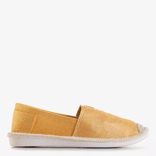 OUTLET Yellow women's espadrilles with a shiny thread Hagenti - Shoes