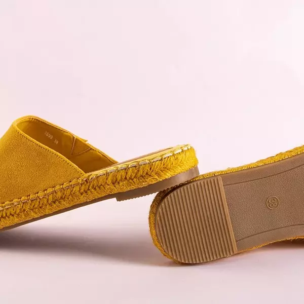 OUTLET Yellow women's flip-flops a'la espadrilles Toshiko - Footwear