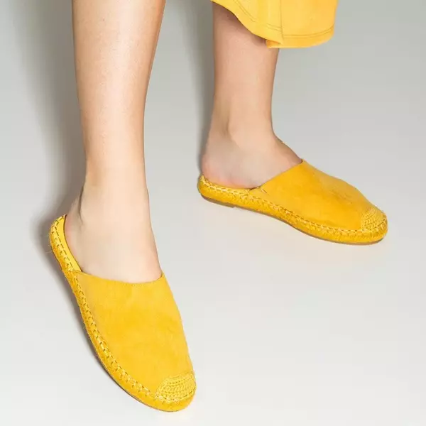 OUTLET Yellow women's slippers a'la espadrilles Toshiko - Shoes