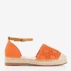 Orange espadrilles with openwork Asti uppers - Footwear