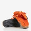 Orange women's slippers with fringes Mua - Footwear