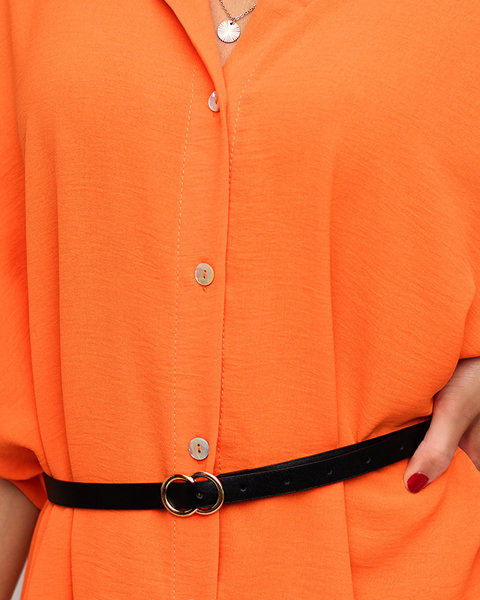 Orange women's tunic with a belt - Clothing