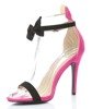 Pink Rokarde sandals with a black bow - Shoes