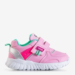 Pink children's sports shoes with mint inserts Nelina - Footwear