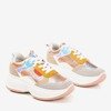 Pink - gold sport sneakers with colorful Lingi inserts - Footwear 1