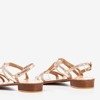 Pink - gold women&#39;s sandals on low heels Treunia - Footwear 1
