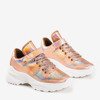 Pink - gold women's sneakers with a holographic finish That's You - Footwear 1