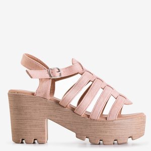 Pink women's high-heeled sandals Tamianka - Footwear