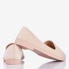 Pink women's loafers with decorative Lops embossing - Footwear 1
