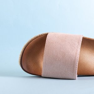 Pink women's sandals on the Kosala platform - Footwear