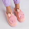 Pink women's slippers with a bunny Rozalinda - Shoes