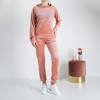Pink women's tracksuit set with the inscription - Clothing