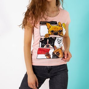 Powder women's t-shirt with a colorful print - Clothing