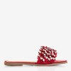 Red Slippers with Mollie Ornaments - Footwear