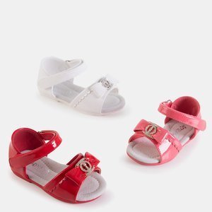 Red children's sandals with a bow Ksenia - Footwear
