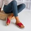 Red flip-flops on the platform with zircons Zarina - Footwear 1