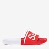Red men's slippers with the word Super - Footwear 1